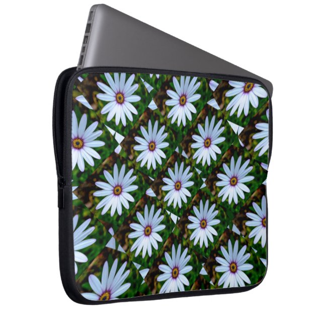 Capa Para Notebook Padrão de margarida branca (Frente Esquerda)