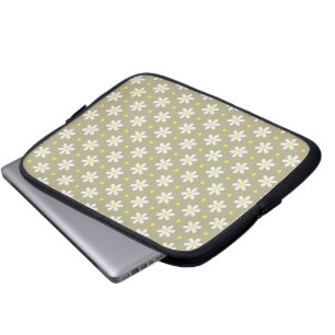 Capa Para Notebook Padrão de Margaridas Brancas Fundo Personalizado