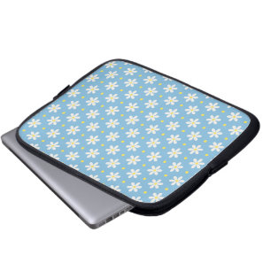 Capa Para Notebook Padrão de Margaridas Brancas Fundo Personalizado