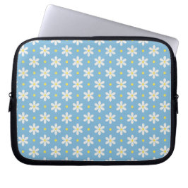 Capa Para Notebook Padrão de Margaridas Brancas Fundo Personalizado