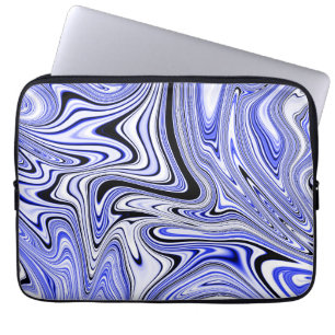 Capa Para Notebook Padrão de Mármore com Redemoinho Azul Tendência