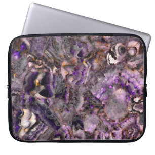 Capa Para Notebook Padrão de mármore de pedra de quartzo roxo elegant