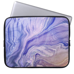 Capa Para Notebook Padrão de Mármore Fluido Lavanda & Índigo Abstrato