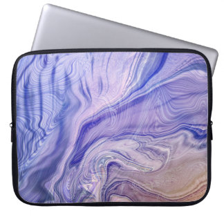 Capa Para Notebook Padrão de Mármore Fluido Lavanda & Índigo Abstrato