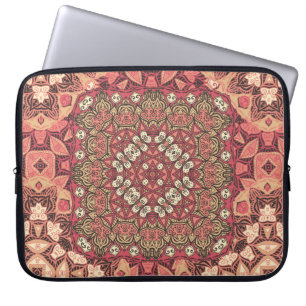 Capa Para Notebook Padrão de medalhão abstrato indiano. Boho e ciga