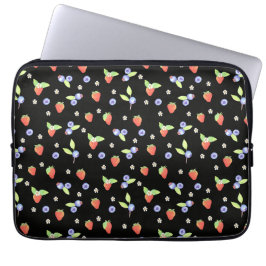 Capa Para Notebook Padrão de mirtilo morango aquarela fofa