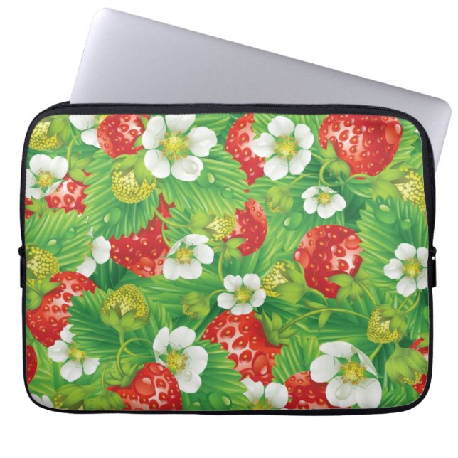 Capa Para Notebook Padrão de morango (Frente)