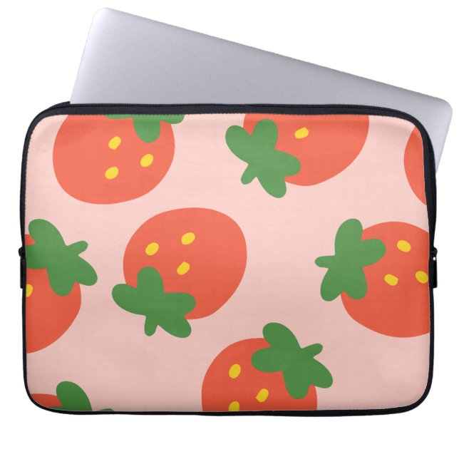 Capa Para Notebook Padrão de morango fofo (Frente)