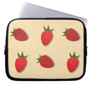 Capa Para Notebook Padrão de morango para boas vibrações no Verão de