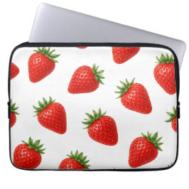 Capa Para Notebook Padrão de Morango Sem Costura Fruta Vermelha Fofa