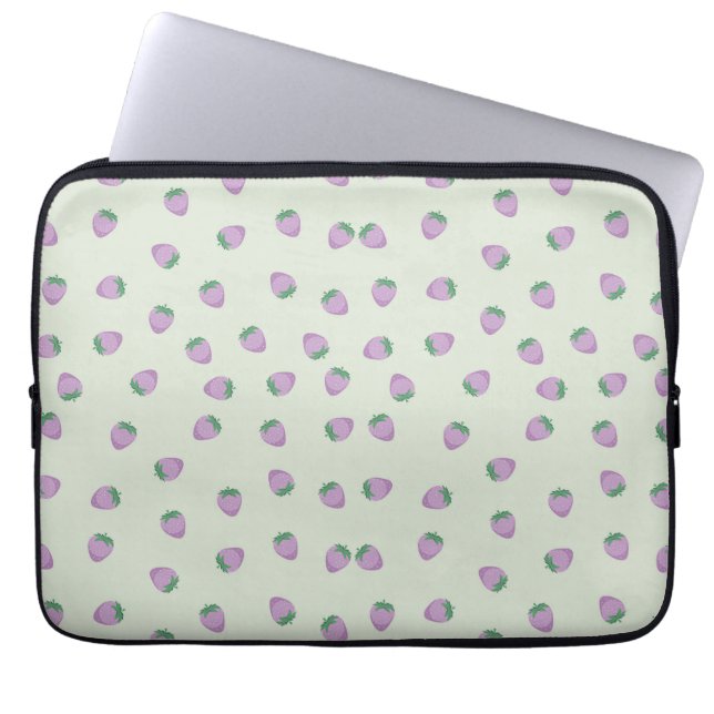 Capa Para Notebook Padrão de Morangos Roxos (Frente)