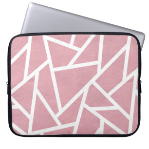 Capa Para Notebook Padrão de mosaico branco e coral