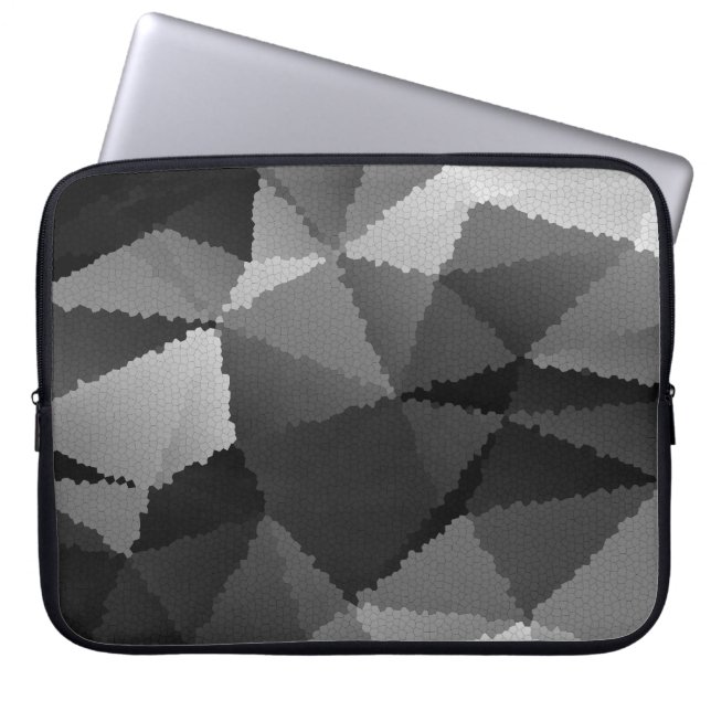 Capa Para Notebook Padrão de mosaico preto e branco (Frente)