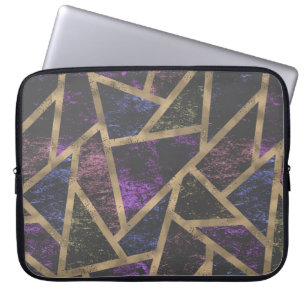 Capa Para Notebook Padrão de mosaico roxo e ouro