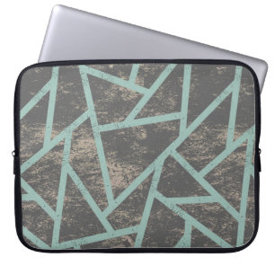 Capa Para Notebook Padrão de mosaico verde-claro e cinza