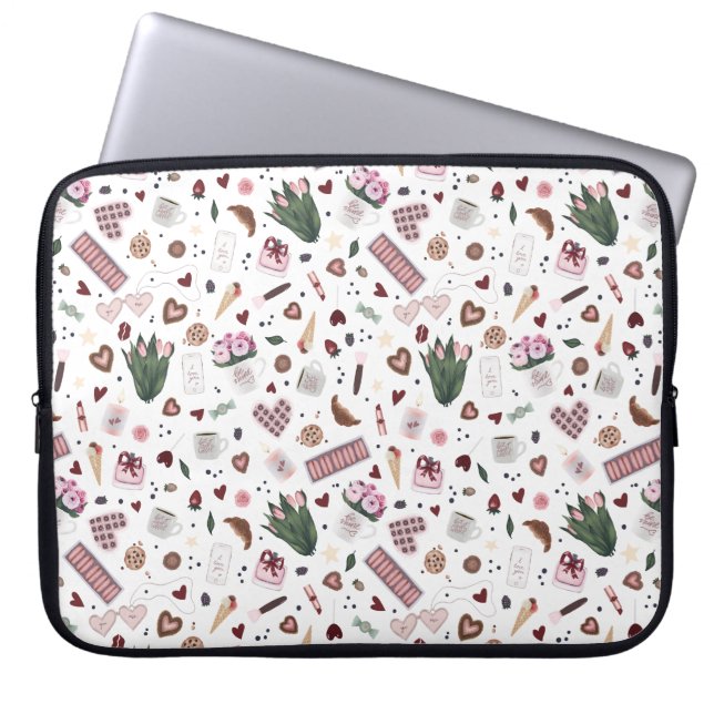 Capa Para Notebook Padrão de Namorados desenhado à mão (Frente)