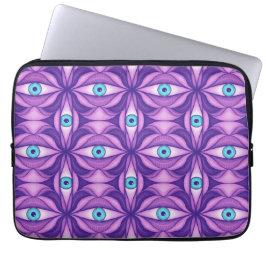 Capa Para Notebook Padrão de Olho Botânico Abstrato Maximalista Roxo