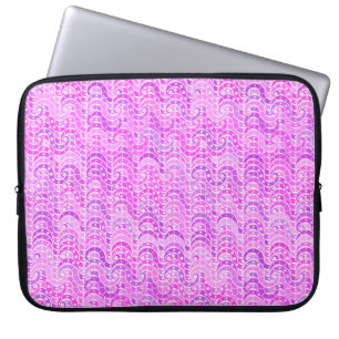 Capa Para Notebook padrão de onda abstrato - violeta, lavanda, orquíd