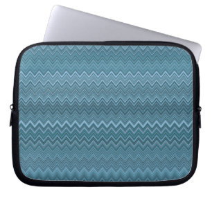 Capa Para Notebook Padrão de onda da Cinza azul Zigzag
