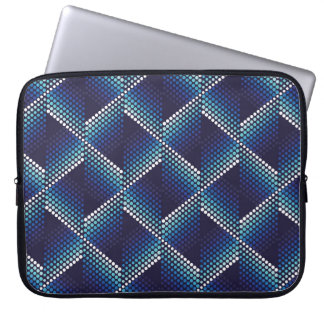 Capa Para Notebook Padrão de Onda Geométrica dos Tons Azuis