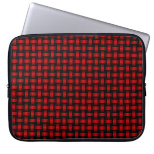 Capa Para Notebook Padrão de Onda Preta Vermelha