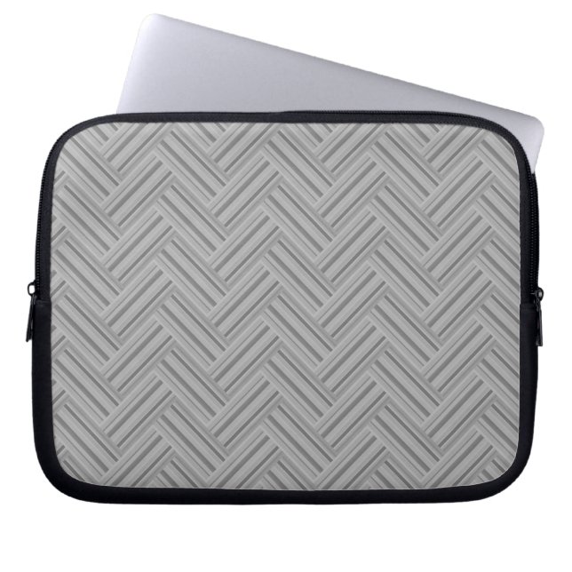 Capa Para Notebook padrão de ondas duplas de cinza (Frente)