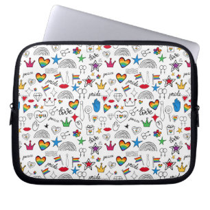 Capa Para Notebook Padrão de Orgulho gay Doodle