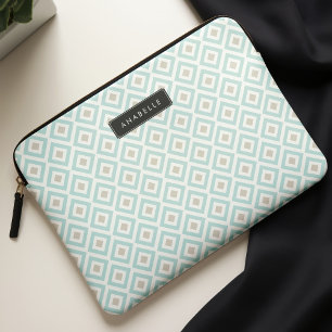 Capa Para Notebook Padrão de Ouros Azuis-claros chic