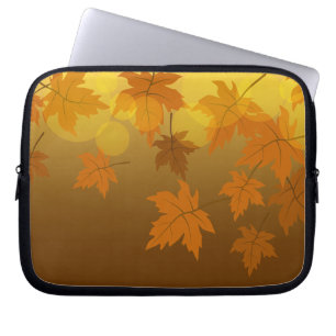 Capa Para Notebook Padrão de outono com folhas de carapaça e boque em