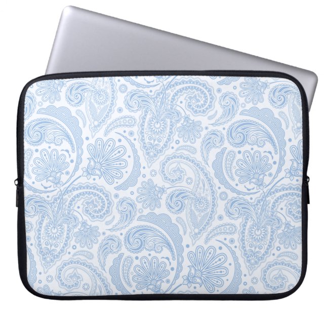 Capa Para Notebook Padrão de paisley branco-claro (Frente)