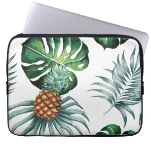 Capa Para Notebook Padrão de Palmeira da Selva Tropical de Aquarela d