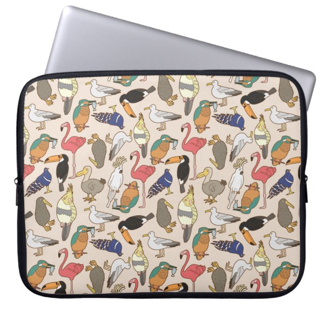 Capa Para Notebook padrão de pássaro sem costura (Frente)