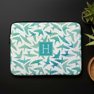 Capa Para Notebook Padrão de Pássaros das Caves Aquáticas Teais