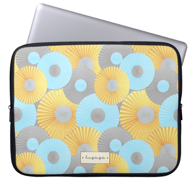Capa Para Notebook Padrão de Pastel de Origami Círculo (Frente)