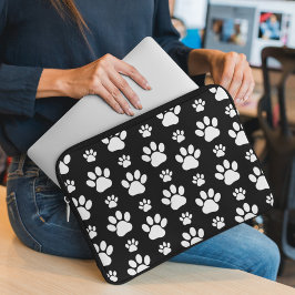 Capa Para Notebook Padrão de pata, impressões de pata, patas de cão,