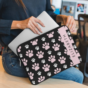 Capa Para Notebook Padrão De Patas, Patas Rosa, Patas Cachorros, Seu