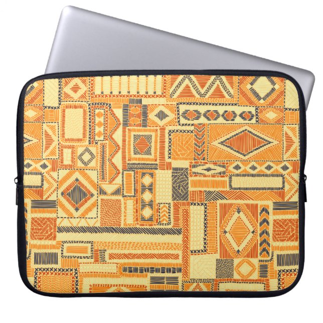 Capa Para Notebook Padrão de patch sem costura bordado. Bohemian o (Frente)