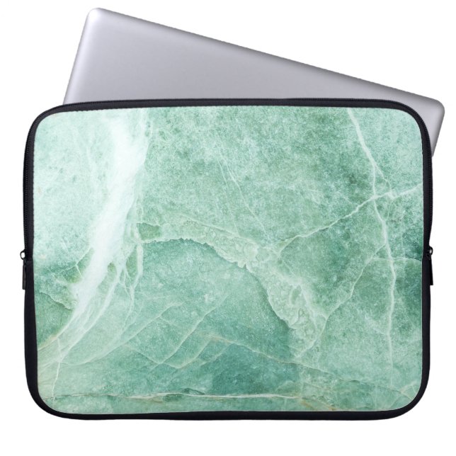 Capa Para Notebook Padrão de pedra mármore, textura verde. (Frente)