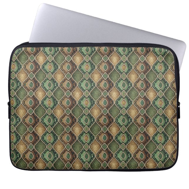 Capa Para Notebook Padrão de Pele de Cobra Geométrico Ornamentado Exó (Frente)