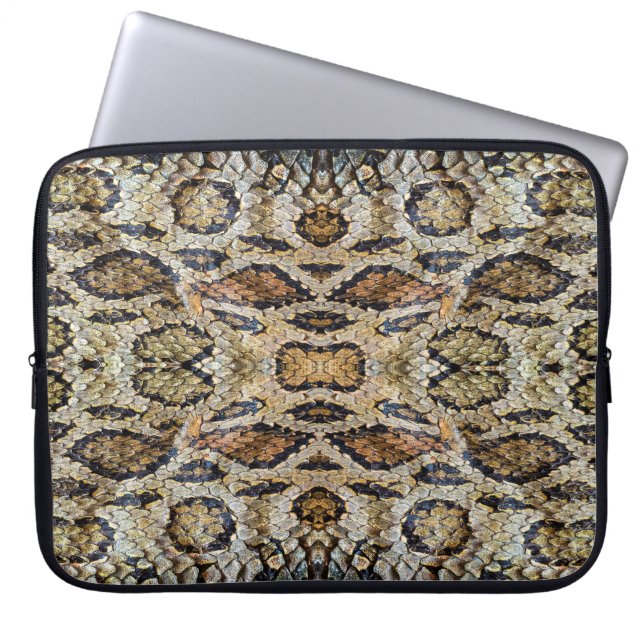 Capa Para Notebook padrão de pele de cobra. Impressão animal vindimad (Frente)
