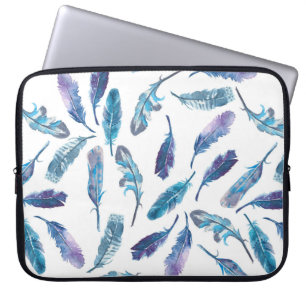 Capa Para Notebook Padrão de penas de aquarela sem costura