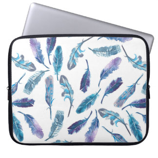 Capa Para Notebook Padrão de penas de aquarela sem costura