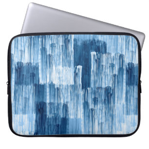 Capa Para Notebook padrão de pintura de pincéis azuis abstrato