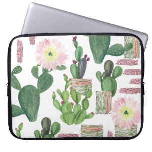 Capa Para Notebook Padrão de pintura sem costura do Cactus Watercolor