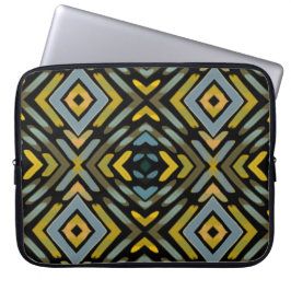 Capa Para Notebook Padrão de Piso de Pneu Azul Dourado Preto