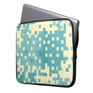 Capa Para Notebook Padrão de Pixel Azul e Ciano