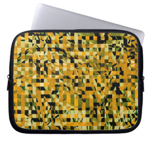 Capa Para Notebook Padrão de Pixel Verde Laranja Verde Trendy Amarelo