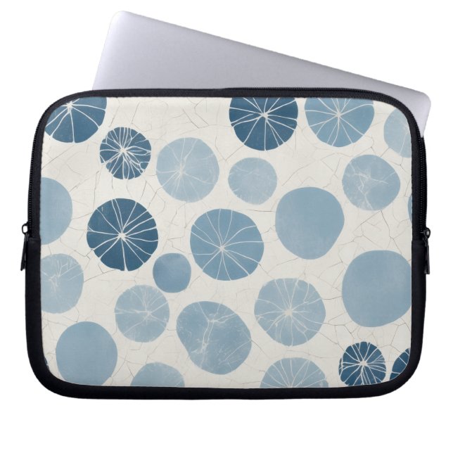 Capa Para Notebook Padrão de Ponto Mínimo Azul Costeiro (Frente)
