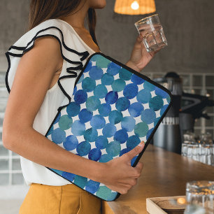 Capa Para Notebook Padrão de pontos - azul e verde