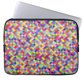 Capa Para Notebook Padrão de Quadrados de Papel Milimetrado Coloridos